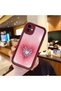iPhone 11 Compatible Pink Gradient Heart Spider Web Pattern Silicone Case - 2
