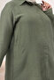 68064 Plus Size Double Tensel Shirt with Hidden Placket - Khaki - 2