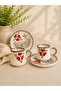 Flower Pattern Handmade Ceramic 2-Piece Coffee Cup Set