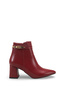 Gemma Sia Women's Pointed Toe Heeled Boots 0012659 Burgundy Skin - 7