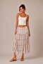 Wrinkled looking checkered midi skirt