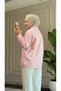 6470 - Stylish Comfortable Skirt and Sleeve Cuff Pattern Detailed Woven Soft Fabric Women's Poplin Shirt - 4