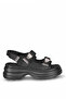 Solly 4016 Black Wedge Sole Women's Sandals - 2