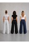 3-Pack Advantage Women's Black Gray Navy Blue Wide Leg Lace-Up Sweatpants - 3