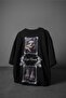 Men's Black Gaze Reveals Velvet Patch Oversize Tshirt