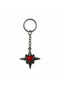 Metal Keychain with Red Heart Detail and Compass Star Figure – Stylish and Original Accessory - 2