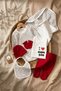 Mammy&Daddy 100% Cotton 7-Piece Baby Hospital Discharge Set - Red Striped I Love Mom & Dad Design