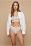 Women's Lace Front and Back Brazilian Panties Lycra White 3-Pack - 3