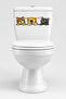 Toilet Sticker Three Cute Cats Confused, Laughing, and Confidently Amused Bathroom Sticker Set