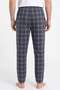 Men's Navy Blue Plaid Pattern Printed Combed Cotton Modal Pajama Bottoms - 4