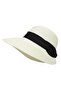 Women's straw hat 56-58cm wide brim breathable foldable casual.