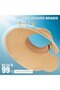Women's open-top beach hat 56-58cm crown6cm brim12.5cm foldable. - 3