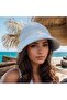 Women's foldable sun hat off-white waffle UV50+ lightweight. - 4