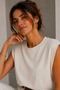 Soft Touch Zero Neck Draped Sleeveless Blouse Md0989 - 2