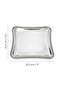 6-Piece Spike Patterned Tray - Silver Frame Stainless Steel Coffee and Catering Serving Presentation Tray - 6