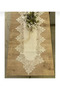 Living room set 5 pieces linen tablecloth runner set dowry gülseda model no 896 cream-cream - 3