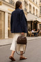 Women's Leather Look Three-Compartment Crossbody Bitter Brown Hand and Shoulder Bag - 5