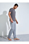 Men Grey Solid Relaxed Fit Knitted Pants - 2