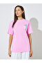 Pink Cotton Graphic Print Round Neck T-Shirt - 3