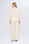 Women's Comfortable Cut Blouse with Collar and Sleeves - 5
