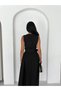 Women's Black Belted Sleeveless Midi Length Flawed Dress Kk1000 - 4