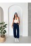 Women's Tencel Fabric High Waist Pleated Elastic Leg Pants