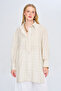 Women's Striped Single-Pocket Long Tunic Shirt