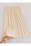 Women's Beige Cotton Combed Cotton Skirt Inner Lining Underskirt Petticoat Skirt - 2