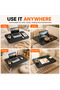 Portable folding laptop table, multi-functional card slots, sturdy U-shaped legs, bedside tray table, side table, suitable for laptop use, studying, working, reading, breakfast. - 4
