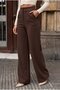 Women's Stretch Fabric Palazzo Brown Cut Pants - 3