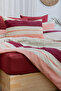 Zade Striped Double Duvet Cover Set (with Elastic Sheets) - 4