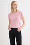 3-Pack Organic Cotton Women's Short Sleeve Crew Neck T-Shirt (Pink - Yellow - Salmon) - 2