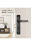 Matte Black Door Handle Set with Long Backplate, Modern Interior Door Lever with Lock Hole, Heavy-Duty Hardware Pack for Bedroom, Bathroom, and Office (Front & Back Pair) - 7