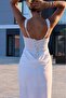 Women's Corset Look Square Neck Back Tie Draped Maxi Dress - 2