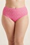 Women's 5-Pack Cotton High-Waisted Plus Size Panties - Lace Front Gathering Underwear Set - Sleep Band Gift - 2