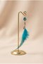 Handmade Feather Earrings with Fish and Bead Detail - 5
