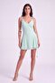 Floral Strap Chiffon Mini Melanie Dress Turquoise - 4