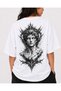 Stoneborn Unisex White 100% Cotton Oversize Printed T-Shirt - 2