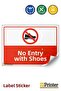 Shoes Not Allowed Isg Warning Sign Sticker 50X70 cm