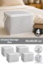 4 Striped Mini Storage Bags - Socks, Sweaters, Clothing Organization, Multi-Purpose Organizer 45X40X30Cm