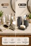 Lines Series Gray Bathroom Set, 3 Piece Oval Acrylic Soap Dish Brush Holder and Liquid Soap Dispenser Set - 3319 - 3