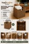 Natural Wicker Square Organizer Basket 30X30 cm Handmade Decorative Storage Basket Magazine Holder Flower Pot Toy Basket - 3