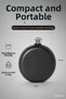 5 oz Stainless Steel Round Flask – Black Steel Pocket Flask - 3