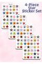 Set of 4 Star Themed Stickers - Sticker Set - Suitable for Bullet Journal, Agenda, Planner