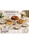 **Dilay Home 6-Person 12-Piece Tea Set – 6 Tea Cups & 6 Patterned Tea Plates Stylish Presentation Set** - 2