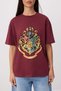 Bordo Harry Potter Lisanslı Relaxed/Rahat Kalıp Tok %100 Pamuk Örme T-Shirt TWOSS26TS00141 - 3