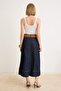 Lacivert Kemerli Kruvaze Maxi Denim Etek TWOSS26ET00201 - 4
