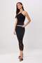Black Straight Pencil Lace Detailed Midi Stretchy Knitted Skirt Twoss26Et00191