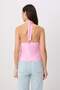 Pink Fitted Halter Neck Tencel Vest Twoss26Ye00039 - 4