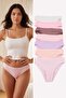 Pink-Multicolor 7-Pack Cotton Blend Ribbed Classic Knitted Panties Thmaw25Ku00027